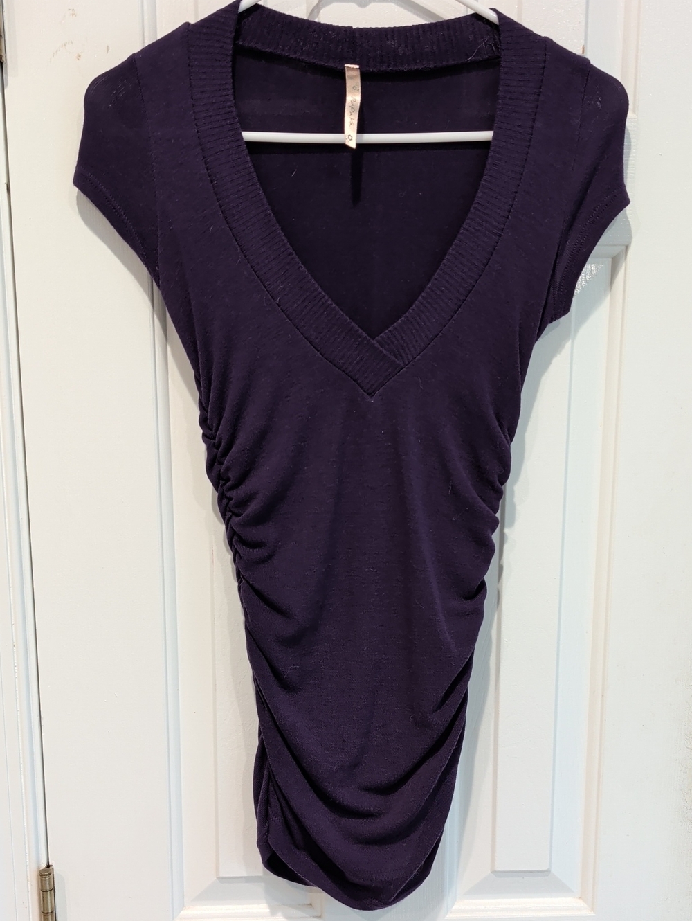 Papaya Purple V-Neck Ruched Tunic